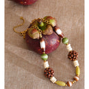 Yhpup 2026 New Arrivals Wood Bead Chain Handmade Necklace Waterproof Stainless Steel Fashion Statement Jewelry Gift
