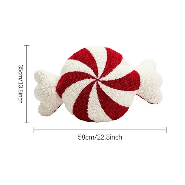 Christmas Candy Cane Pillow Gingerbread House Decoration Plush Throw Pillow Winter Home Decor Living Room Sofa Couch Cushions