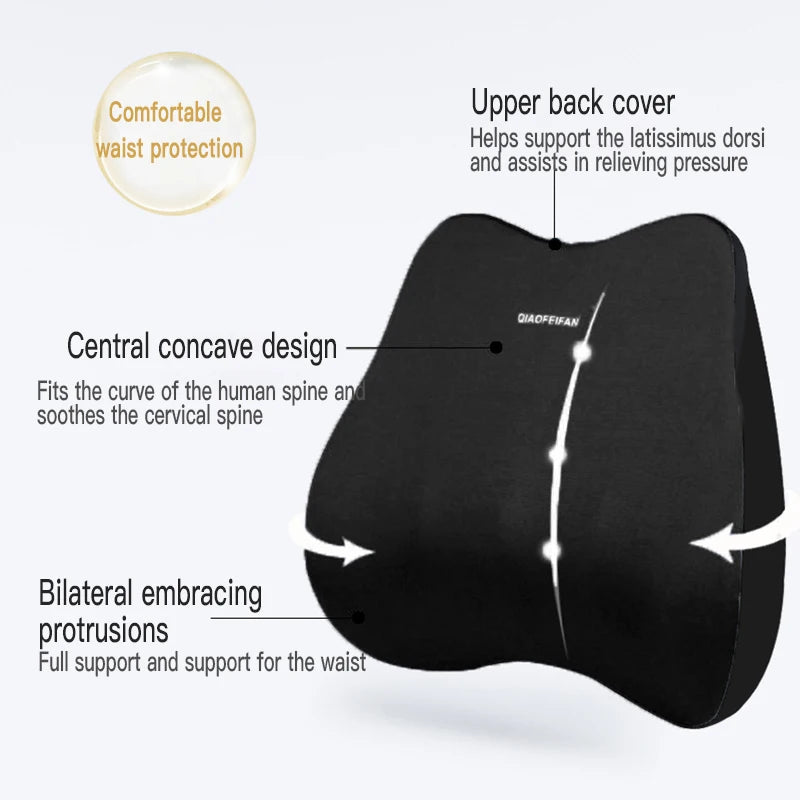 Car Headrest Pillow Neck Memory Lumbar Support Cotton Breathable Auto Neck Rest Headrest Cushion Seat Headrest