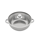 3 Tiers Stainless Steel Steamer 28cm Overlapping Steaming Pot Cookware Kitchen Soup Steamer Cooker Set Silver with Glass Lid