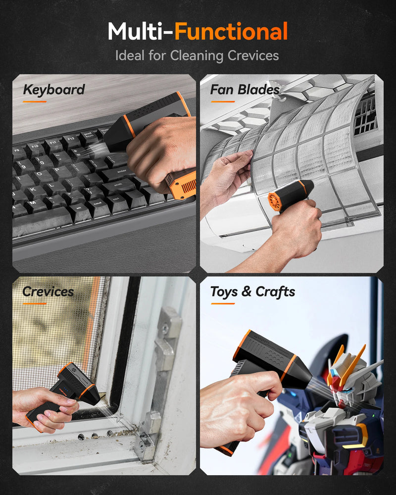 WOLFBOX MF50 Electric Air Duster Air Blower-110000RPM Super Power, Rechargeable 3-Gear Brushless Motor for Car/PC/Home/Outdoor