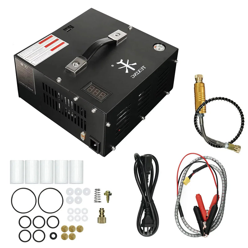 TUXING TXES061 4500Psi 12V PCP Air Compressor 300Bar High Pressure Compressor Portable  Built-in Transformer Diving Tank Airgun