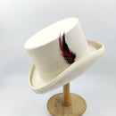 New Men Hat 100% Wool Fedora Hat Unisex Top Show Gentleman Bowler Hat Black Red Magic Hat Presidential Hat Feather Accessories