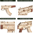 Robotime DIY 3d Wooden Puzzle Toy AK-47 Assault rifle building blocks Shooter Gifts For Children LQ901