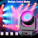 Yiflamefly 2 Stück Moving Head Lights mit 19x15W RGBW LED DMX512 Bühnenlicht für DJ Karaoke Tanzsaal KTV Disco Bar Bühnenbeleuchtung