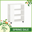 SoBuy FBT68-W printer table with 7 shelves roll container office cart side trolley file trolley White BHT approx.: 60x75x35cm