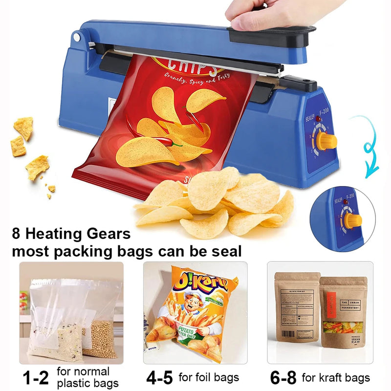 Plastic Bag Sealer Heat Sealing Machine Hand Pressure Thermal Packaging Machine Food Heat Bag Sealer for Plastic Bags Packaging