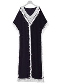 Dubai Türkei Muslim Abaya Kleid Damen Boho Sommer Quaste Marokkanischer Kaftan Strandkleid Islamische Kleidung Lange Kleider Ropa Lange Roben