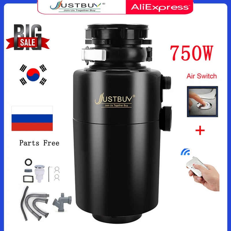 750W Food Waste Disposers Chopper Kitchen Garbage Disposal Stainless Steel Grinder material Processor