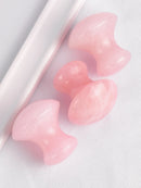 1 Pcs Natural pink crystal jade mushroom head massage powder stone eye facial part facial beauty energy stone