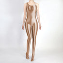 Glossy Women Oil Shiny Catsuit One-piece Jumpsuit Sexy Sport Leotard Waistcoat Playsuit Rompers Overalls