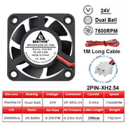 2 STÜCK GDSTIME 40MM Kühler DC 5V 12V 24V 40x40x10mm Doppel-Kugellager Mini-Lüfter 4010 Axiallüfter 40MM für 3D-Drucker, DVR, NAS Kühlung