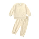2026 Neuheiten Kleidung für kleine Mädchen Trainingsanzug 2-teiliges Set Warmer Fleece Einfarbiger Pullover+Hose Loungewear-Anzug für Kinder