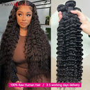 Deep Wave Human Hair Bundles 20 22 24Inch Burmese Curly Hair Bundles Deep Wave Bundles 100% Human Hair For Women Hair Extensions
