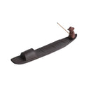 1pc Incense Stick Holder, Zen Meditation Purple Clay Fisherman Fishing Incense Stick Holder Home Decor (Without Incense)