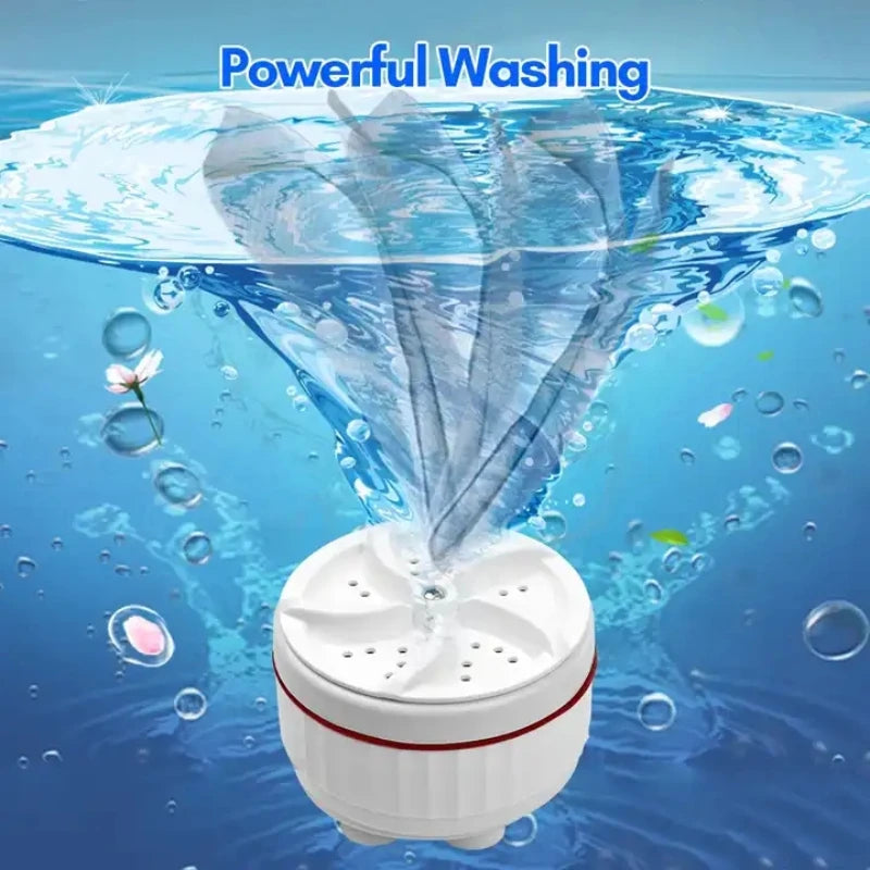 Hot sale Personal USB Ultrasonic Turbine Washer Portable Mini Washing Machine for Travel and Children's Laundry