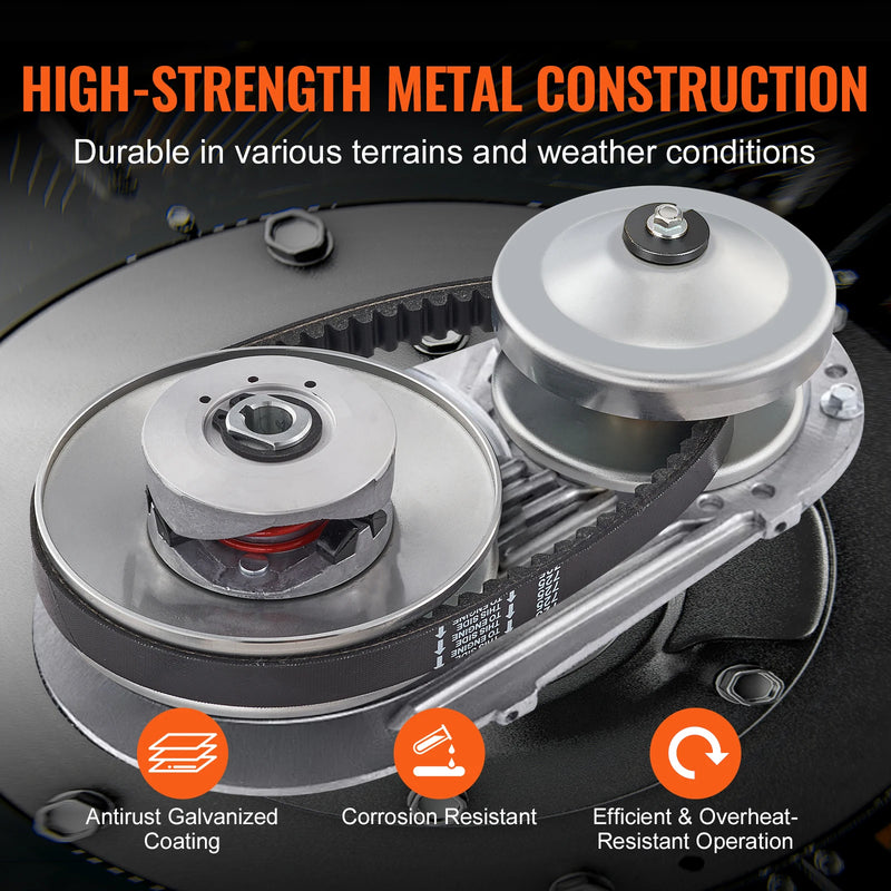 VEVOR Go-Kart Torque Converter Go-Kart Clutch Kit Series Asymmetrical Driver Pulley Replacement with Drive Belt  Small Engines