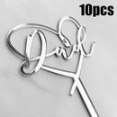 10Pcs Acrylic Dad Birthday Cakes Topper for Father's Day Party DIY Baking Cupcake Decor Tools Happy Birthday Decoration Supplies