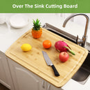Bamboo Cutting Board for Kitchen, 24" x 18" Extra Large Serving Trays With Juices Groove, Turkey Carving Board
