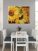 CHENISTORY Rahmen Sonnenblume Malen nach Zahlen Acrylfarbe Malen nach Zahlen Handgemalt für Heimdekoration Kalligraphie Malerei 60x75
