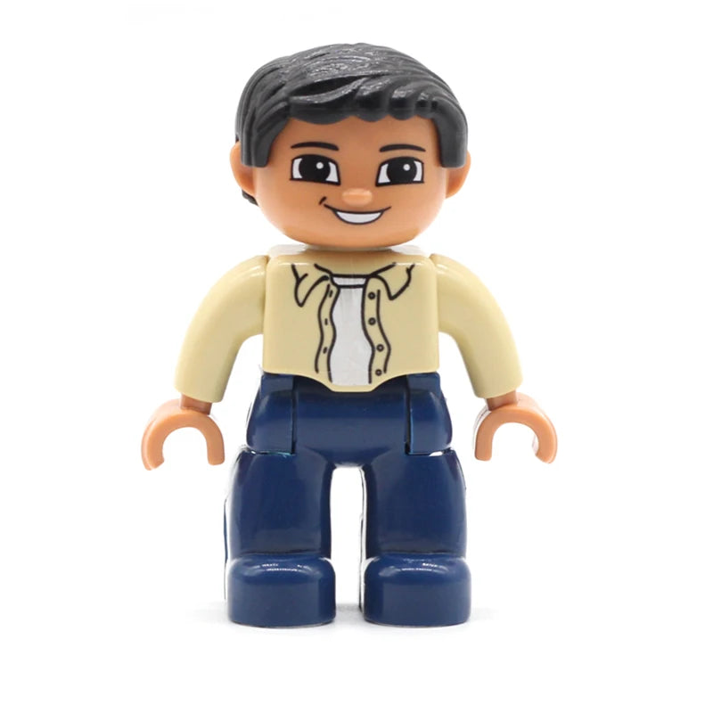 Big Size Action Figures City Princess Policemen Family Building Block Doll Character Accessory Assembly Toys for Children Gift