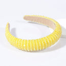 Full Crystal Luxury Hair Accessories Hairbands Sparkly Padded Rhinestones Headbands Headdress Black White Pink Women Headband