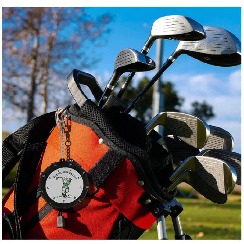 2 Pcs Golf Score Stroke Counter 18 Holes Golf Score Keeper Round Scoring Tag Golf Accessories Click Counter with Keychain