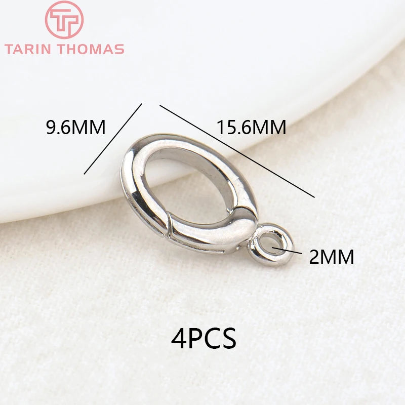 (3310) 15.6x9.6MM Hole 2MM 24K Gold Color Brass Lobster Clasps for Charms Pendants High Quality DIY Jewelry Making Findings