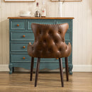 Viking Tufted Button Back Barrel Chair with Nailhead Brown
