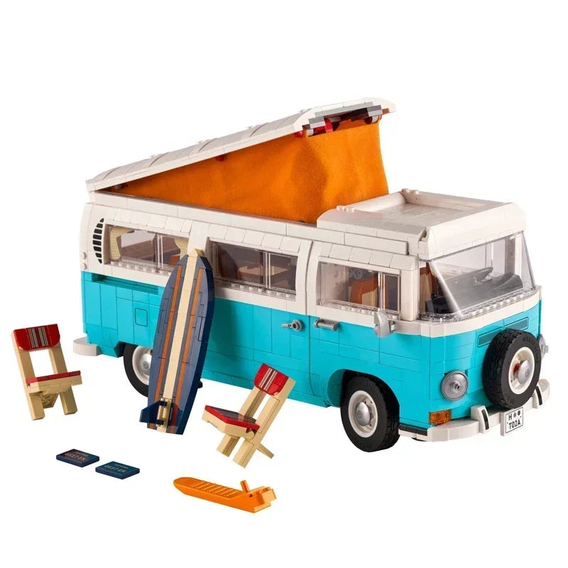 NEW In Stock The T2 Camper Car Van Model Building Blocks Compatible 10279 DIY Bricks Toys for Children Christmas Birthday Gift