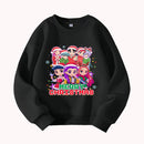Christmas Kids Crew Neck Sweatshirt with Festive Cartoon Characters for Holiday Fun