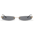XaYbZc Narrow Sunglasses Men Rimless Summer 2025 Red Blue Black Rectangular Sun Glasses For Women Small Face Hot Selling