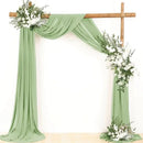 2pcs Sage Green Wedding Arch Chiffon Sheer Drapes ,Wedding Arch Drapes Sheer Backdrop Curtain for Wedding Ceremony Party Decor