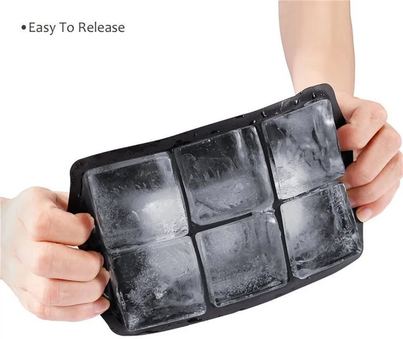 Big Ice Tray Mold Giant Jumbo Large 4/6/8/15 Grid Food Grade Silicone Ice Cube Square Tray Mold DIY Ice Maker Ice Cube Tray