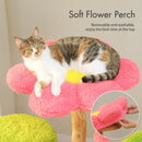 Large Cat Tree with 4 Spacious Condos Thick Scratching Post Flower Top Bed Tall Cat Tower for Indoor Luxury Cat House Bed Toys