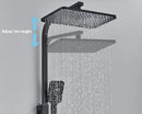 Rozin Black Smart Thermostatic Shower Faucet Set Bathroom Intelligent Rainfall Digital Mixer Tap With Rack and Bidet Bath System