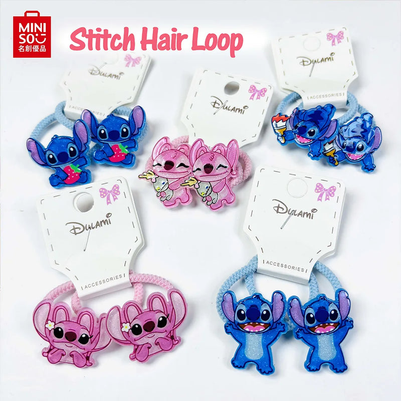 1/5/10pcs Disney Anime Lilo & Stitch Hair Bands Kawaii Stitch Hairpin Cartoon Rubber Band Hair Accessoires Girl Gifts Toy