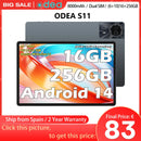 Odea S11 Tablet, 11 Inch Tddi, Android 14, (6+10)16Gb Ram, 256Gb Rom, 4g Lte, 8000Mah, 1920X1200, Unisoc T606, 8 Cores, Mali-G57, 5g Wifi, Gps, Sim Slots*2, Tf up to 1Tb, for Netflix Widevine L1