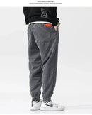 2026 Spring New Casual Loose Corduroy Solid Color Harem Pants Man Pockets All Match Fashion Male Trousers Streetwear Clothes