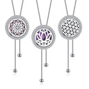 Fashion Adjustable Chain Aromatherapy Essential Oil Diffuser Necklace Stainless Steel Locket Sweater Chain Long Perfume Necklace