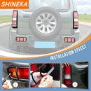 SHINEKA Auto Rückleuchten Dekoration Abdeckung Nebelschlussleuchte Zierrahmen für Suzuki Jimny 2007-2017 Exterieur Zubehör