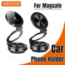 Car Magnetic&Vacuum Suction Cup Phone Holder Wireless Charger Foldable Stand For Magsafe iPhone 16 15 14 13 12 Pro Fast Charging