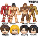 WM6148 Attack on Titan Anime Bricks Erem Jaeger Armin Levi Mikasa Mini Action Toy Figures Building Blocks For Children