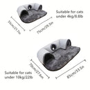 Warm Non-Slip Base Cat Tunnel Bed U-shaped Removable Washable Cat House Anti Dirty Cat Nest Pet Interactive