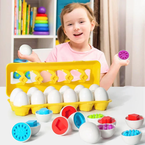 Eier-Schrauben 3D-Puzzle Montessori Lernspielzeug Mathematik Spielzeug Kinder Form Zuordnen Smart Spiel für Kinder Pädagogische Ostergeschenke