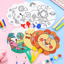 8Pcs Cartoon Cute Graffiti Painting Summer Fan Toys for Kids Birthday Party Favors Baby Shower Pinata Filler Kindergarten Gifts