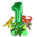 19PCS/PACK 32 inch Green Digital Dinosaur Aluminum Film Balloon Set Forest Theme Party Decoration Balloon