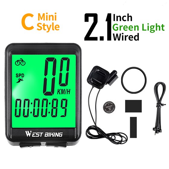 WEST BIKING Bike Computer Multifunction LED Digital Rate MTB Bicycle Speedometer Wireless Cycling Odometer Computer Stopwatch