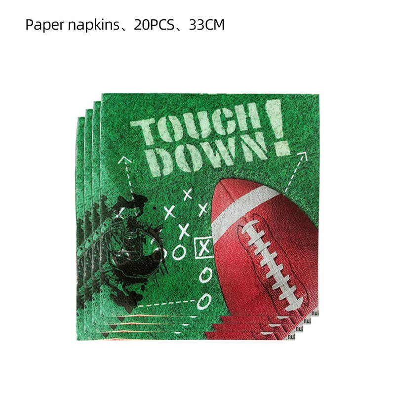 Disposable Colorful Printed Napkins Soccer Football Cafe Party Wedding Square Paper Napkin Baseball Meal Mat Food Grade Napkin