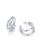 Vonmoos New 14K Gold Plated Chunky Multi Hoop Earrings for Women Fashion Hypoallergenic Trendy Triple Split Loop Huggie Earrings